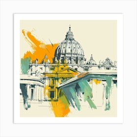 A Vatican City Expressive Strokes Illustration 1720445224 1 Art Print