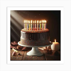 Birthday Cake With Candles 3 Art Print