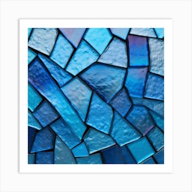Blue Glass Mosaic Background Art Print
