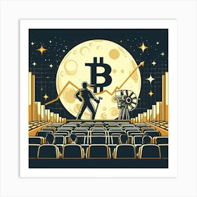 Bitcoin On The Moon Art Print