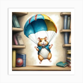 Hamster Flying Art Print