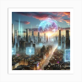 Futuristic Cityscape Art Print