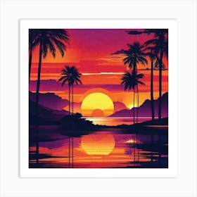 Sunset Painting 14 Art Print