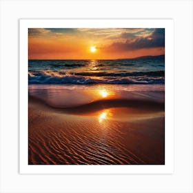 Sunset On The Beach 429 Art Print