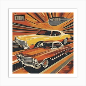 Retro Vintage Car 7 Art Print