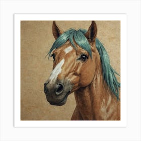 Blue Haired Horse 1 Art Print