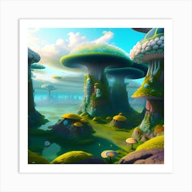 Mushroom Landscape 3 Art Print