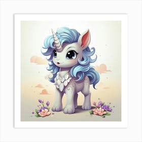 Cute Unicorn 713 Art Print