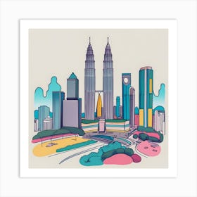 Malaysia Skyline Art Print