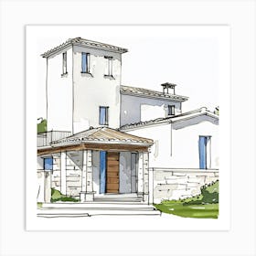 Mediterranean House Design Art Print