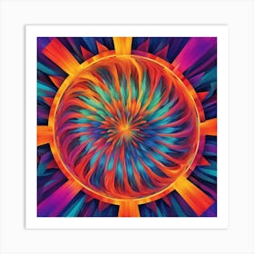 Psychedelic Sun Art Print