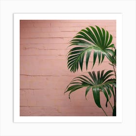 Default Summer Palm Leaves In Pink Wall Art 2 Art Print