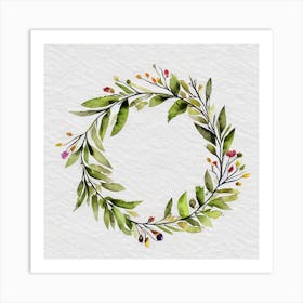 Watercolor Wreath Art Print