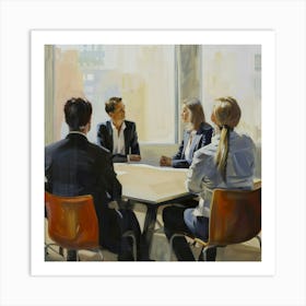 Meeting At The Table Art Print