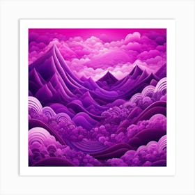 Purple Mountains With Clouds Art Print