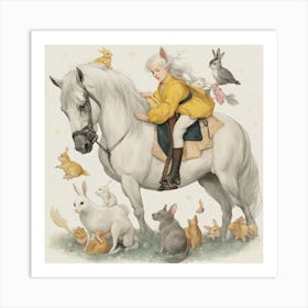 Girl On A Horse Art Print