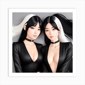 Two Asian Girls Art Print