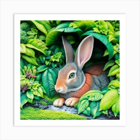 Rabbit In The Forest 1 Art Print