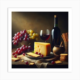 Cheese and fruit 1 Art Print