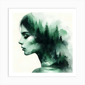 Girl In The Forest Art Print