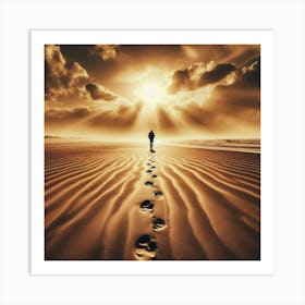 Footprints In The Sand 3 Art Print