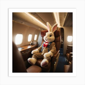 Easter Bunny at plane Art Print