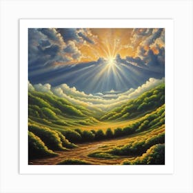 Sunrise Over The Valley Art Print