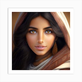 A beautiful arab girl woth brown eyes Art Print