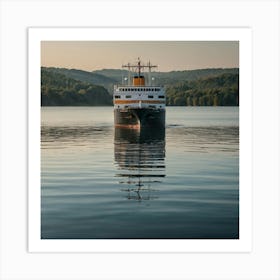 Ship On A Lake Art Print