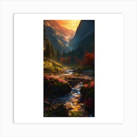 Sunset In The Mountains 22 Art Print