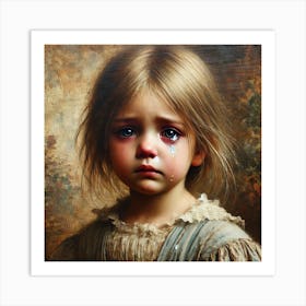 Girl Crying Art Print