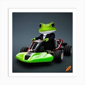 Craiyon 084101 A Frog In A Tuxedo Riding A Futuristic Kart Art Print