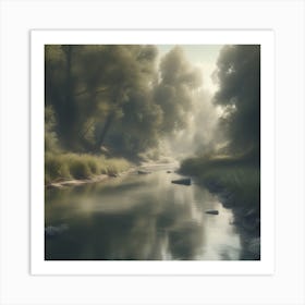 River In The Forest 50 Art Print