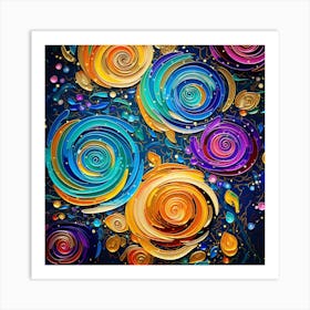 Abstract Colorful Roses Art Print