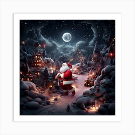 Santa Claus In The Snow Art Print