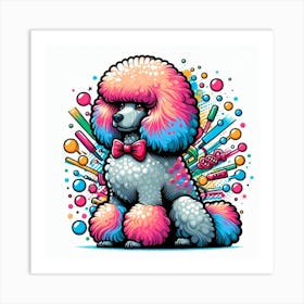 English groomed Poodle 3 Art Print