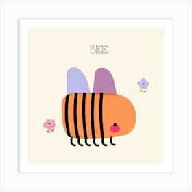 Print with cute bee Art Print