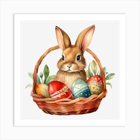 Easter Bunny In Basket 5 Art Print
