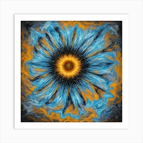 Blue Sunflower 1 Art Print