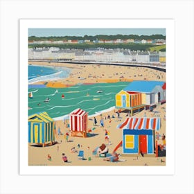 Brighton Beach Series in Style of David Hockney 3 Art Print