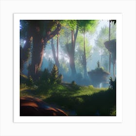 Forest In A Video Game Art Print