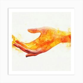 Hand Reaching For Fire Art Print