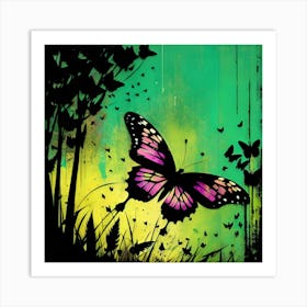 Butterfly In The Forest 1 Art Print