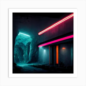 Neon cave 1 Art Print