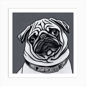 Pug Dog3 Art Print