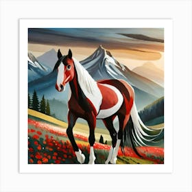 Horse In The Mountains 7 Art Print