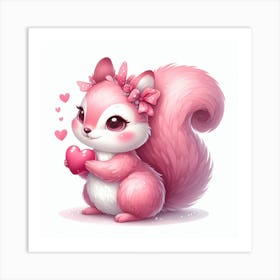 Valentine's day, Squirrel 3 Art Print