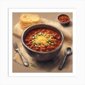 200853 Bowl Of Hearty Chili With Tender Chunks Of Beef, R Xl 1024 V1 0 Art Print