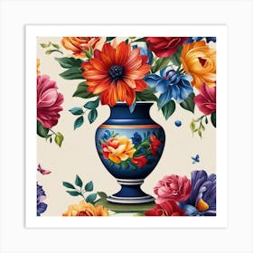 Russian Flowers Art Print