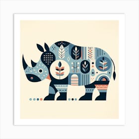 Scandinavian style, Rhino 3 Art Print